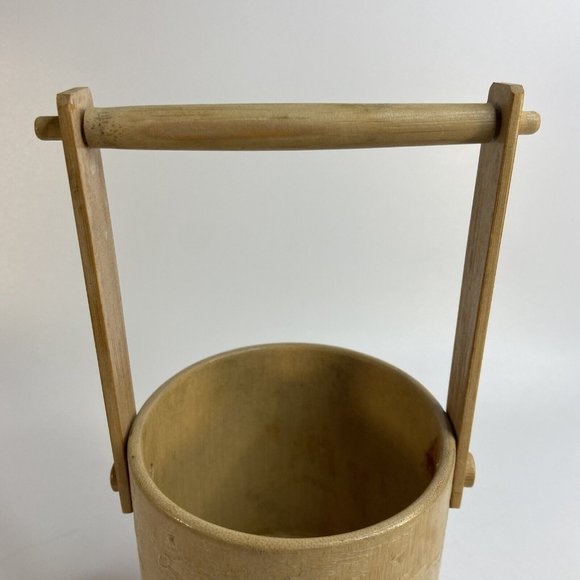 Tiki Bamboo Glasses & Ice Bucket Hand Painted Korean War Souvenir 50's Set of 7 - Picture 16 of 16